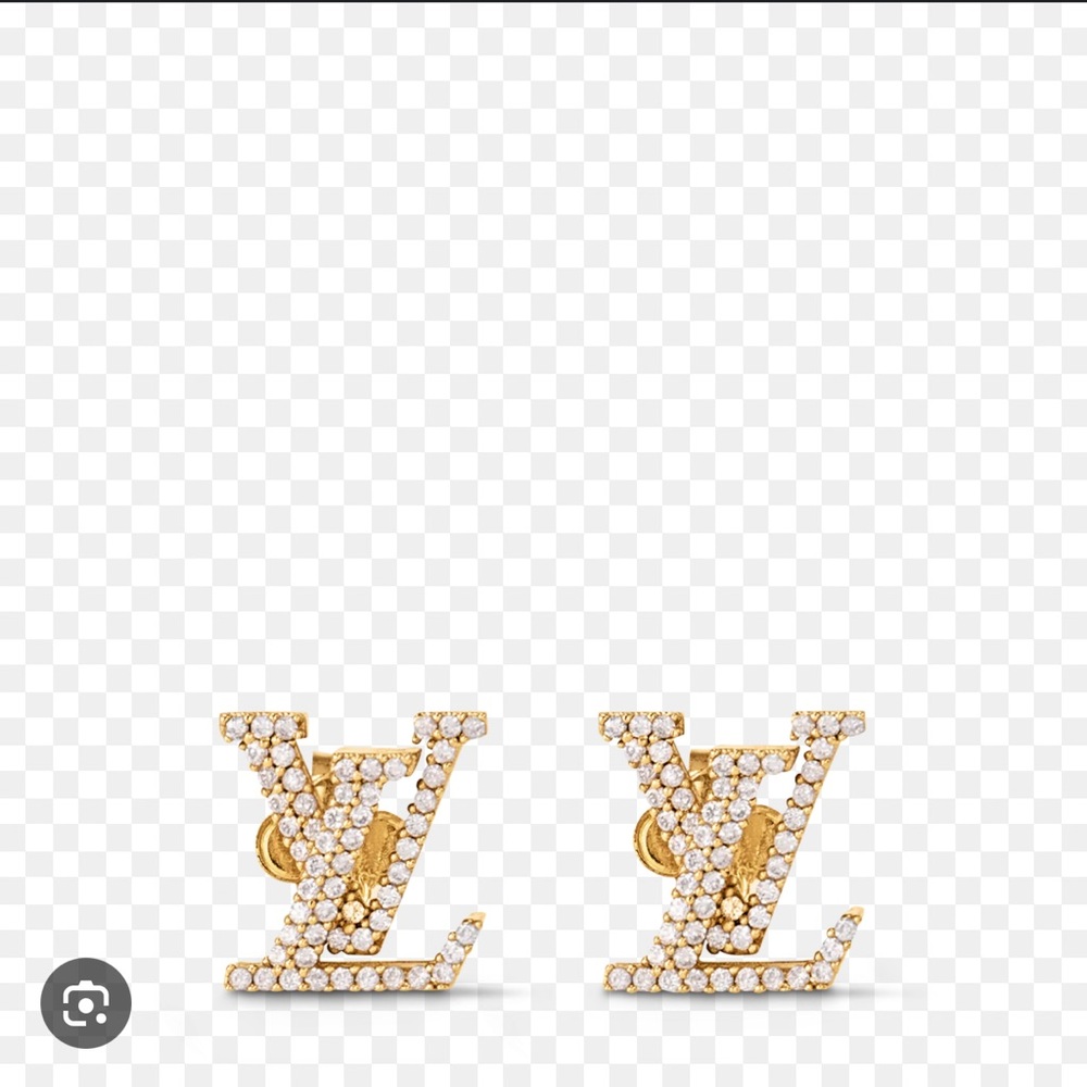 Louis Vuitton Gold Textured Stud Earrings